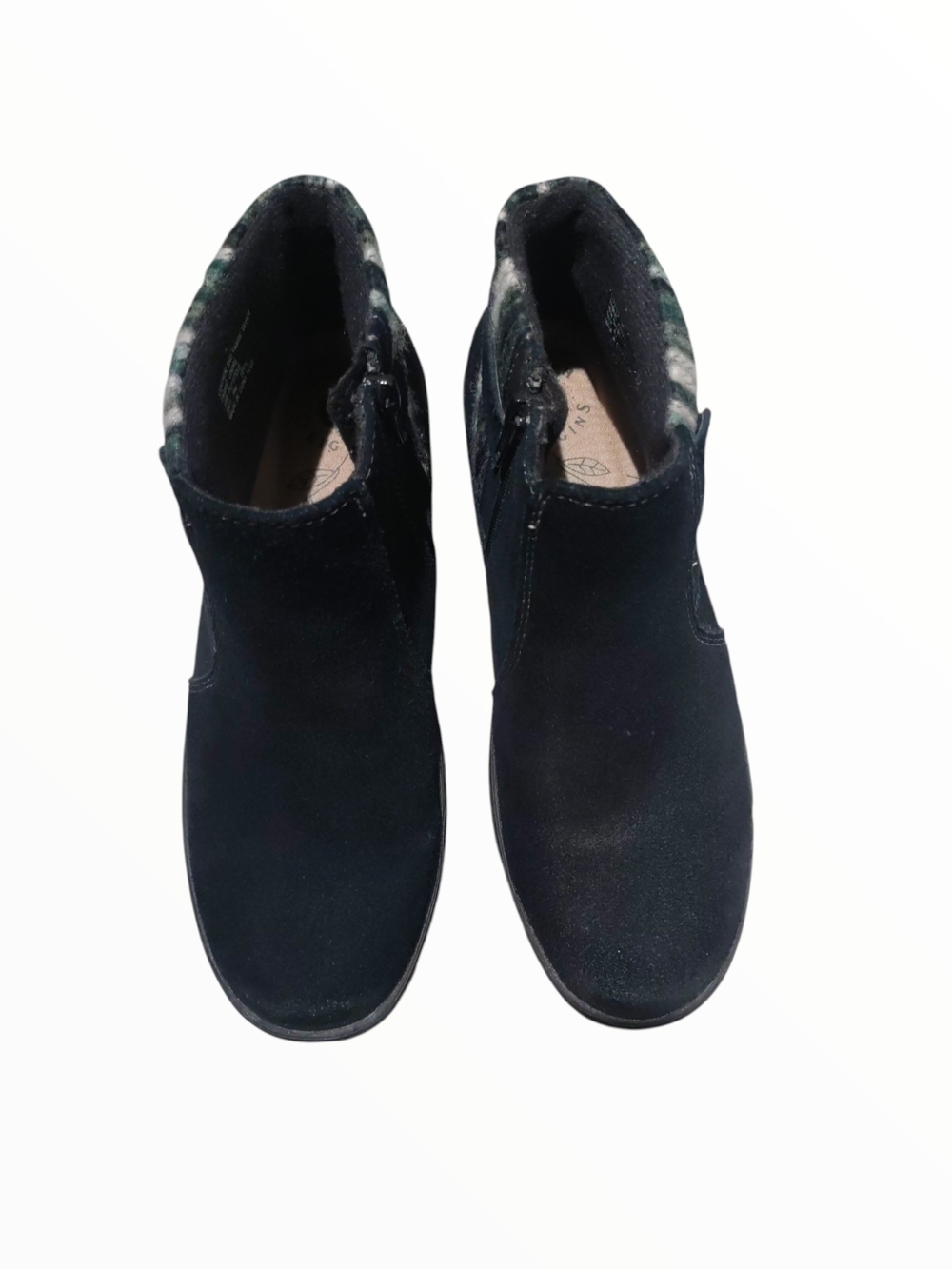 Earth Origins Women’s size 8 Black Suede Ankle Boot Zip Buckle Round Toe - Picture 4 of 6